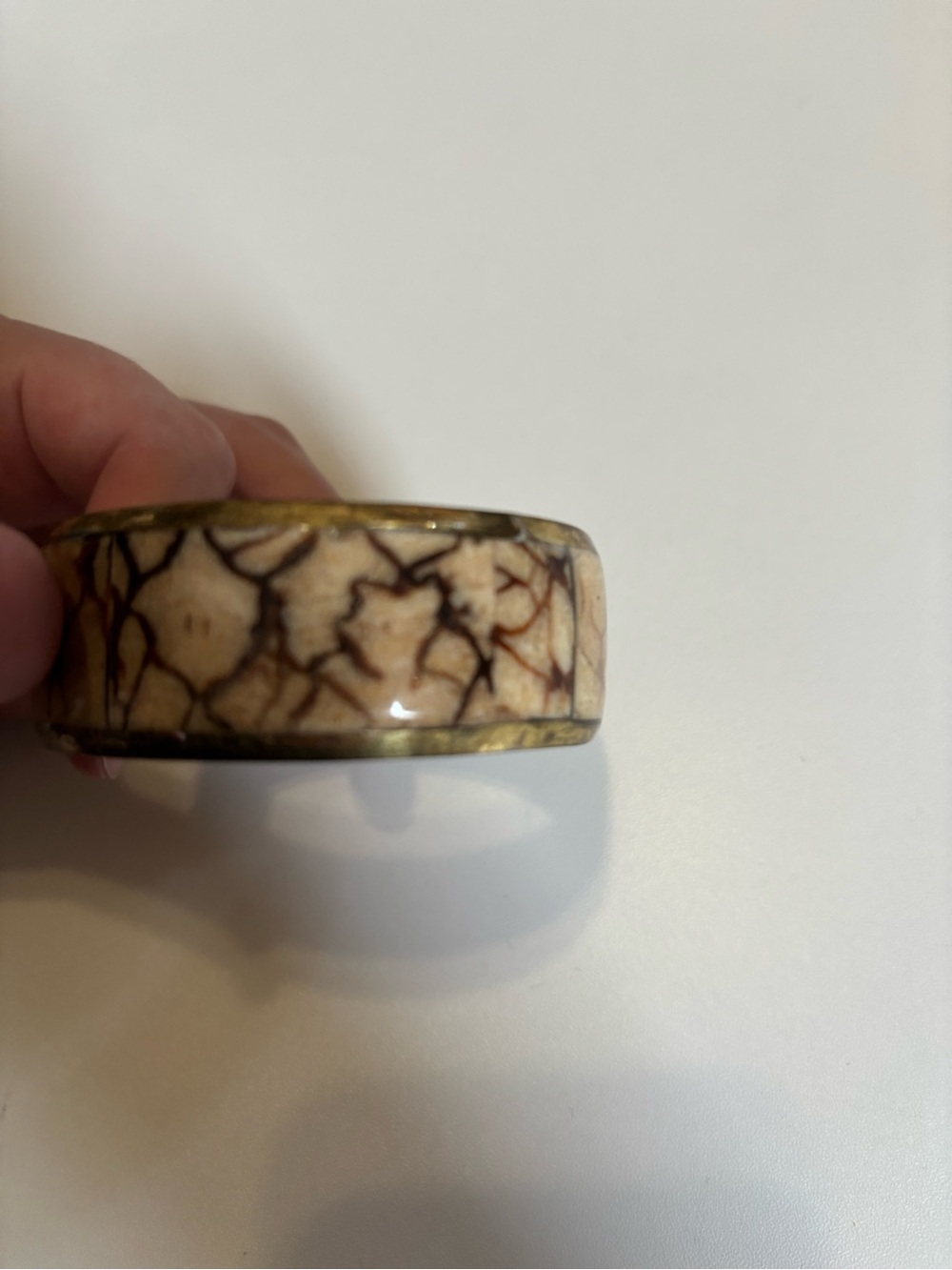 vintage handcrafted tiger coral bangle